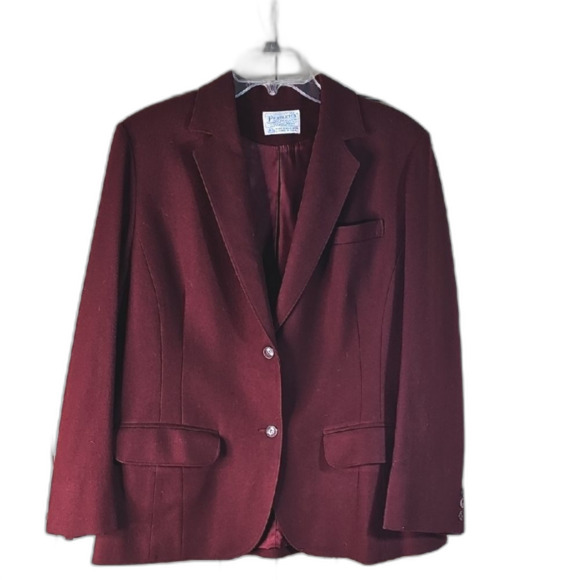 Blazer By Pendleton Virgin Wool Burgandy Size 8 Office Wear - Picture 1 of 7